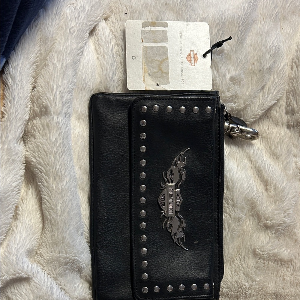 Harley-Davidson Black Wallet with Silver Accents